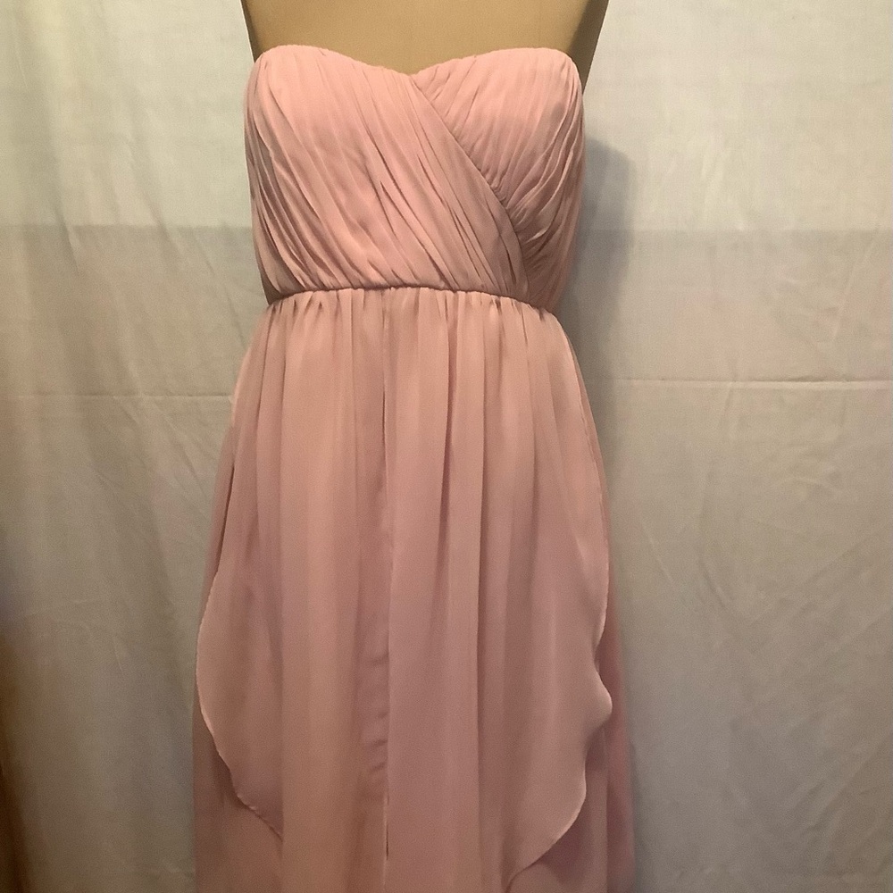 Donna Morgan Pink Formal Dress Elegant Strapless A-line Dress